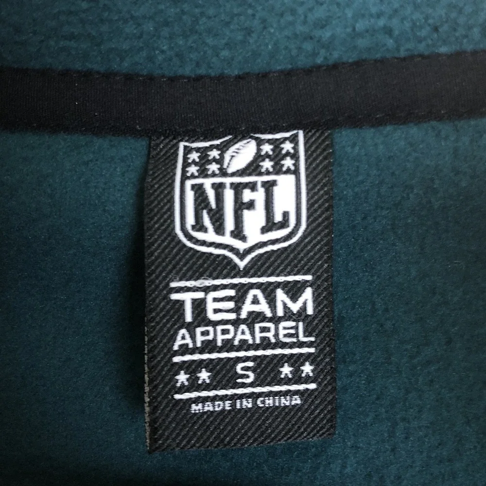 Philadelphia Eagles NFL Team Apparel Full Zip Fleece Vest Men's Sz S Green